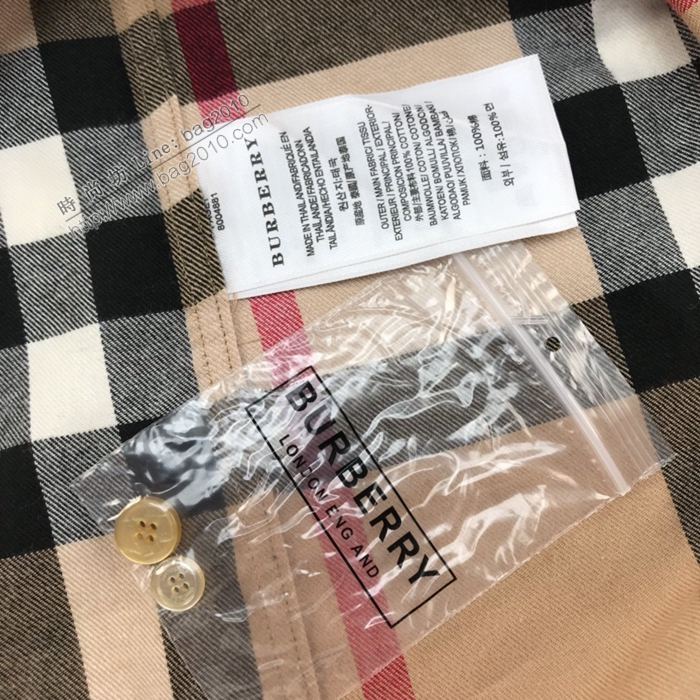 Burberry男裝 巴寶莉新款格紋棉質法蘭絨襯衫 Burberry男士格子襯衫  ydi3293